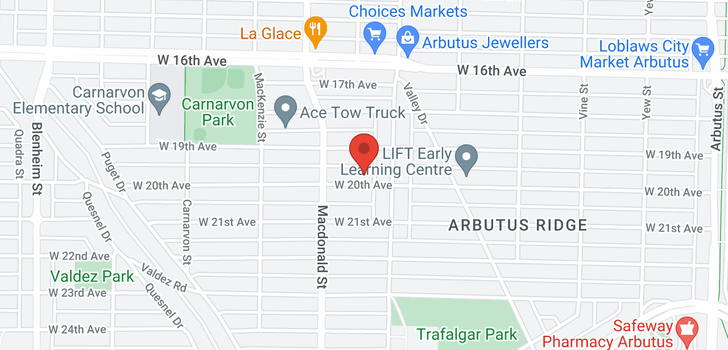 map of 2727 W 20TH AVENUE